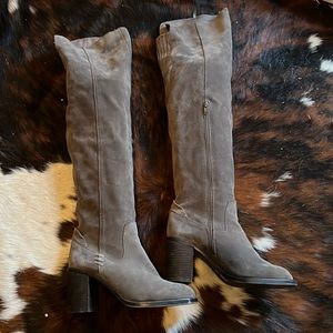 Jeffrey Campbell Suede Leather Grey OTK Boots